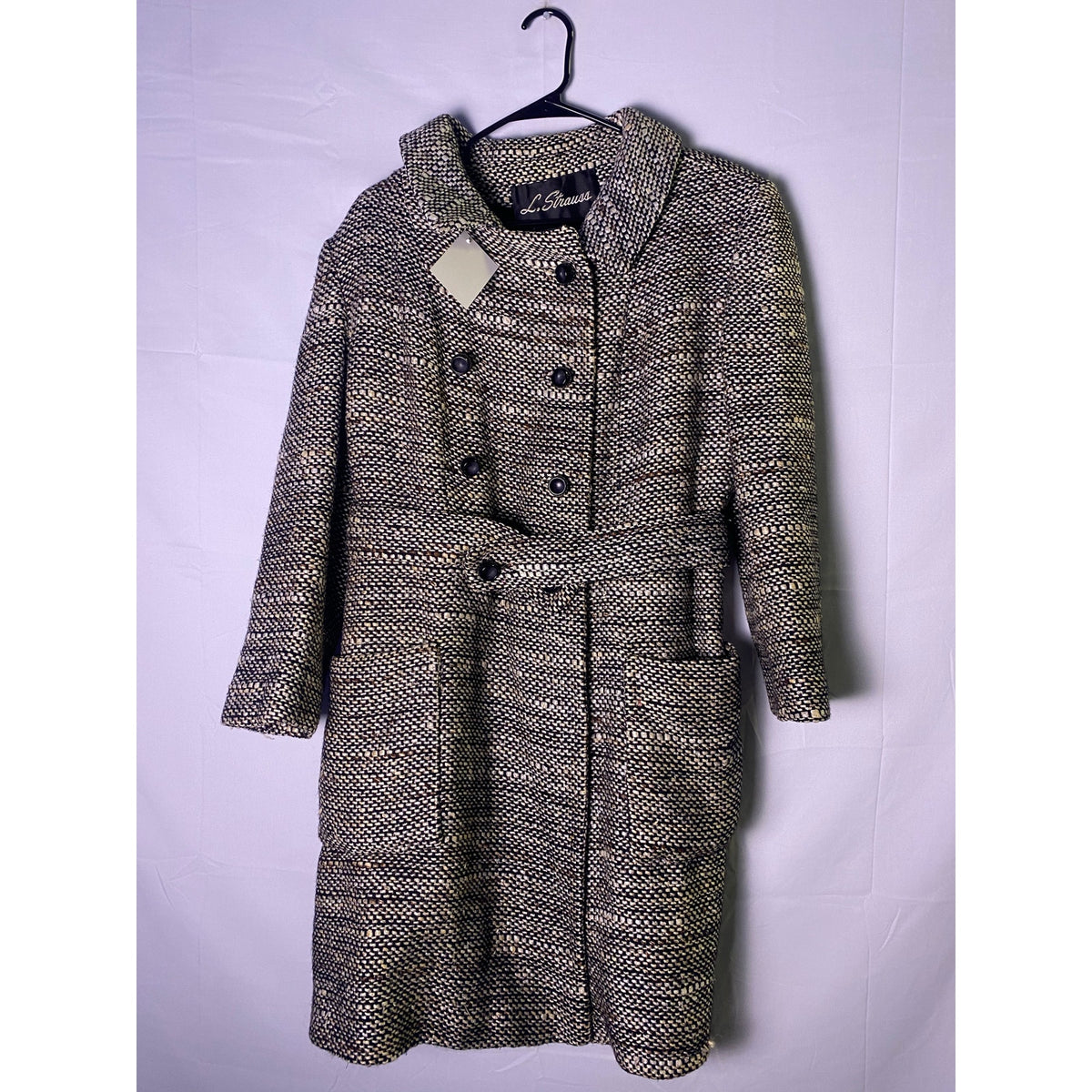 Vintage 60s Levi Strauss Signature Chunky Woven Swing Long Coat Jacket Large