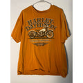 2012 Harley Davidson Asheville, North Carolina Orange Graphic Print Shirt Large