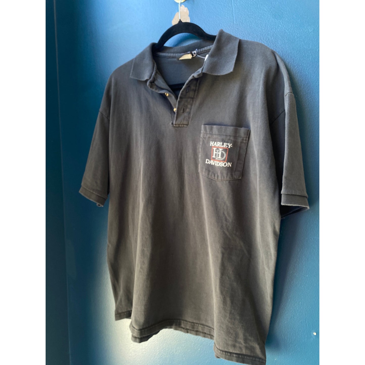 2001 Harley Davidson KOKOMO Indiana Black Short Sleeve Polo Shirt Men's Size XL