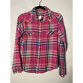 Wrangler Pink Blue White Plaid Button Pearl Snap Women's Size Large