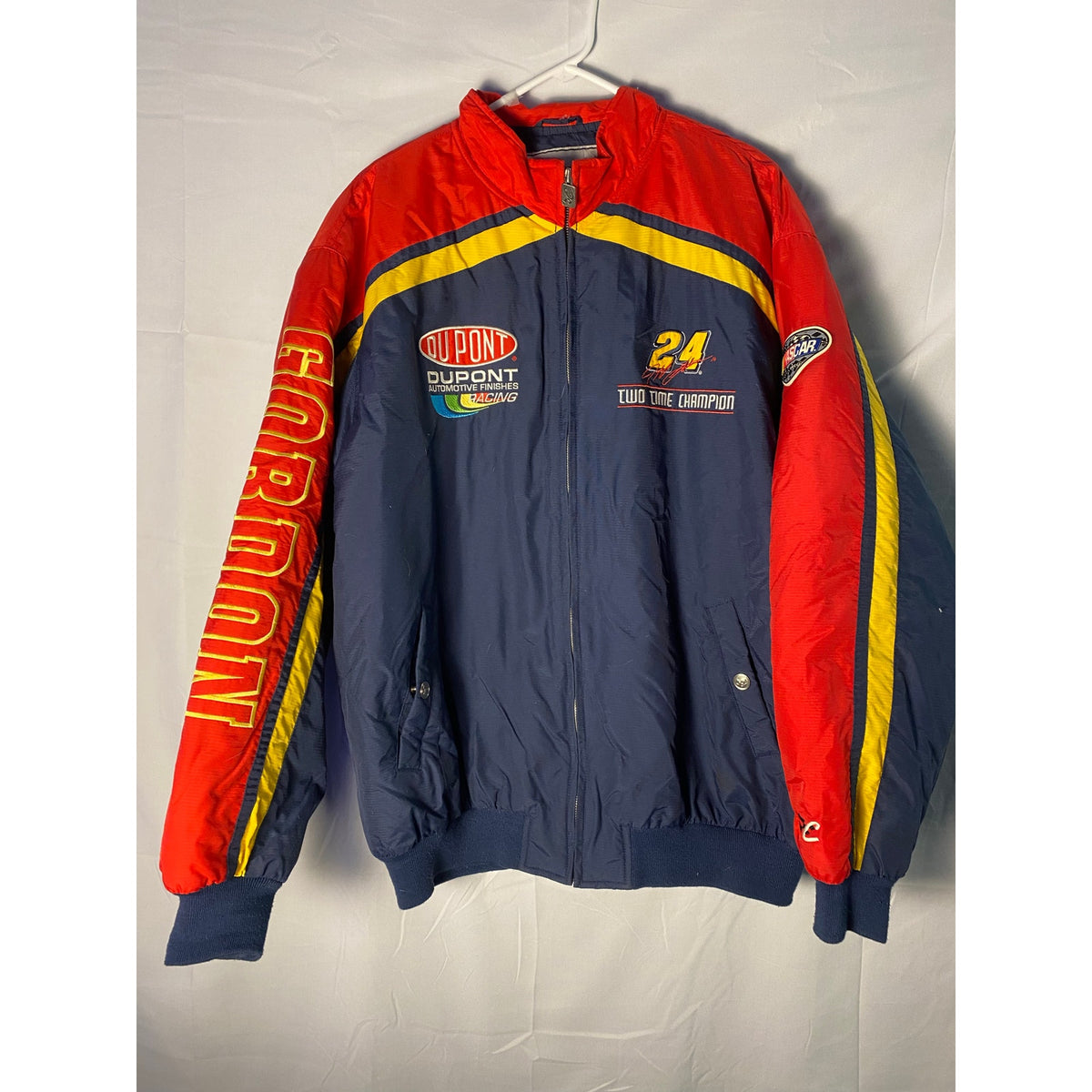 Vintage 90's NASCAR Chase Jeff Gordon DuPont Puffer Jacket Full Zip Men's Large