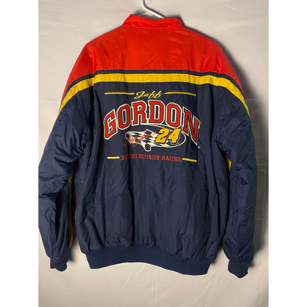 Vintage 90's NASCAR Chase Jeff Gordon DuPont Puffer Jacket Full Zip Men's Large