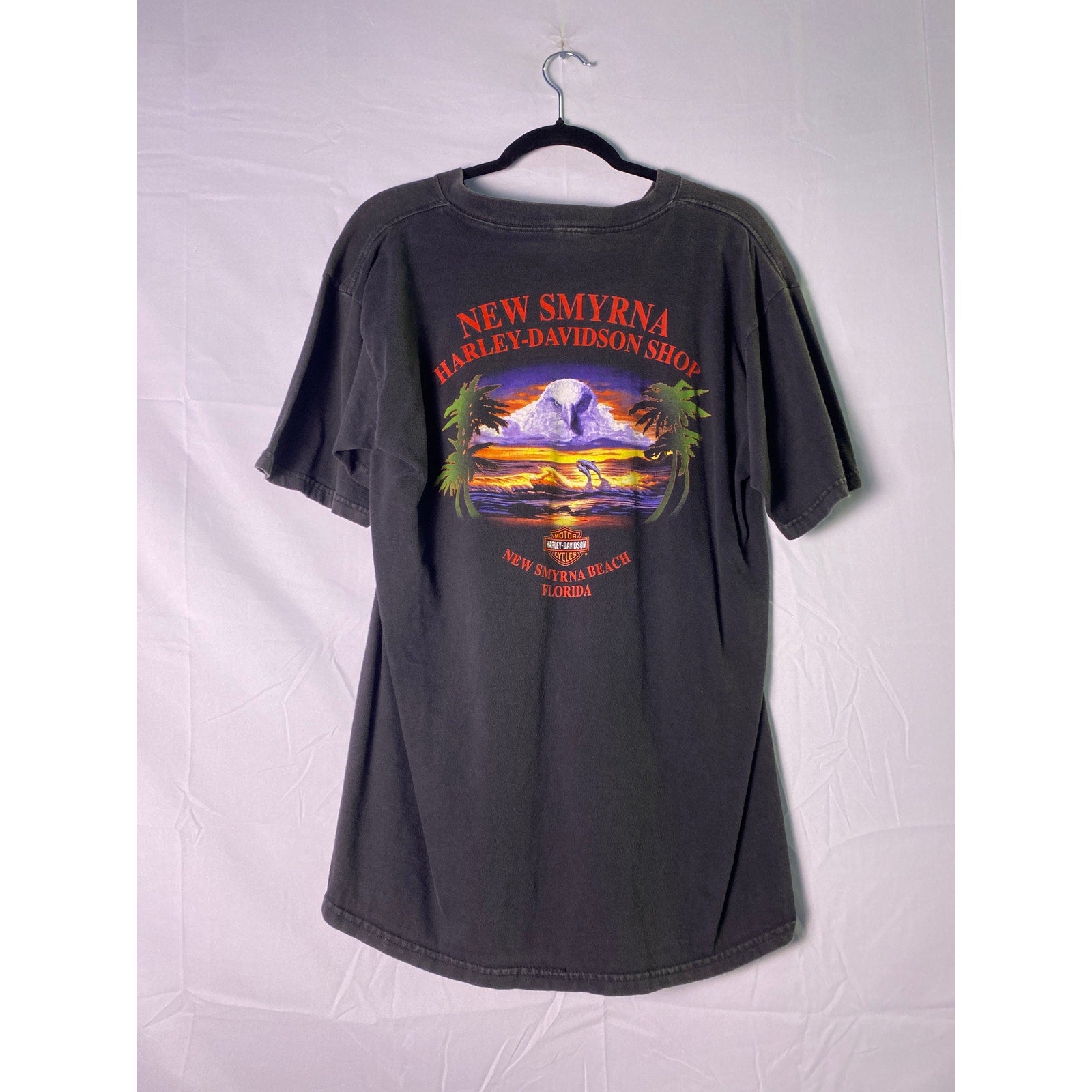 Harley Davidson Motorcycles Eagles New Smyrna Beach, Florida Black Shirt Mens XL