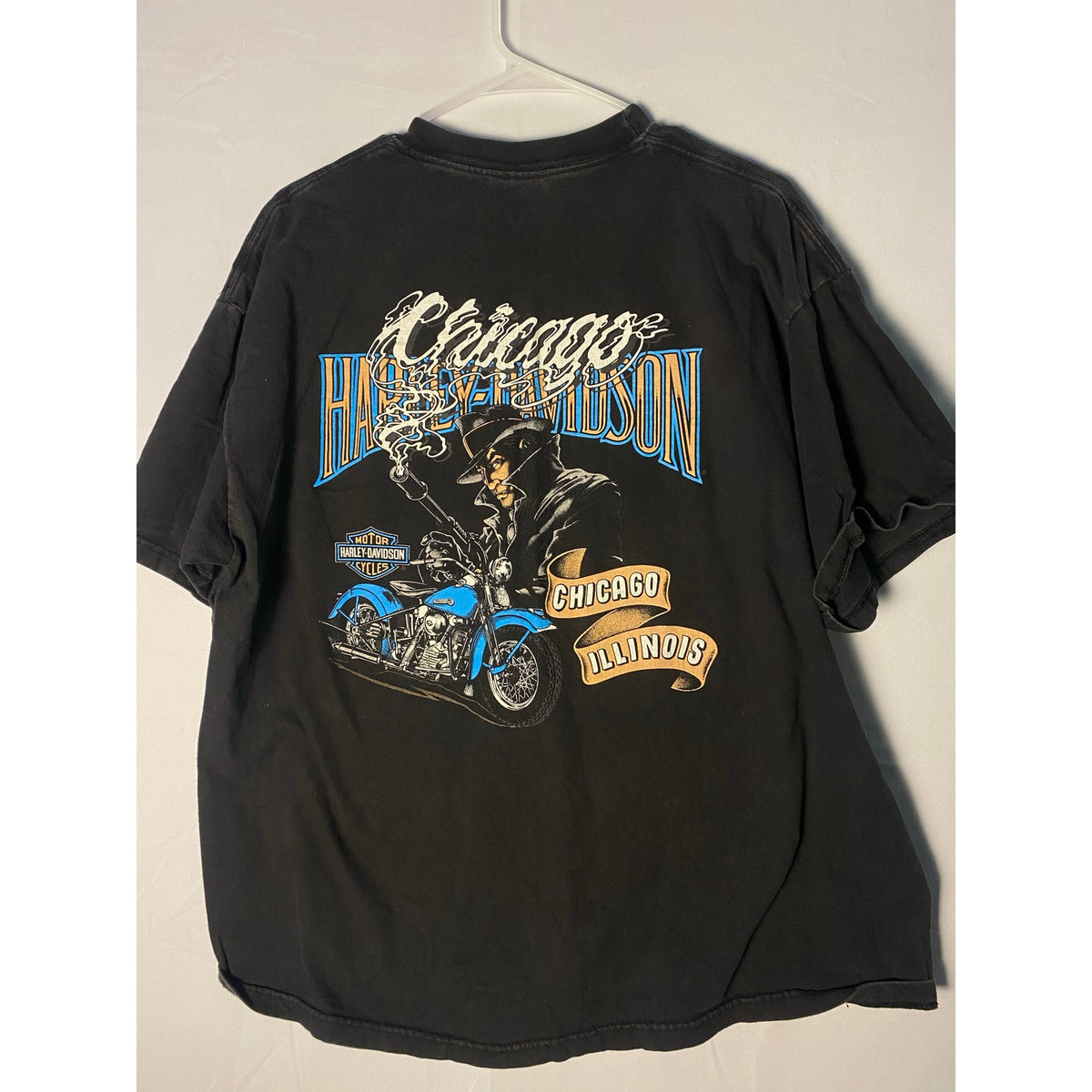 Harley Davidson Chicago, IL Graphic Print Pocket Tee Black Shirt Men's Size XL