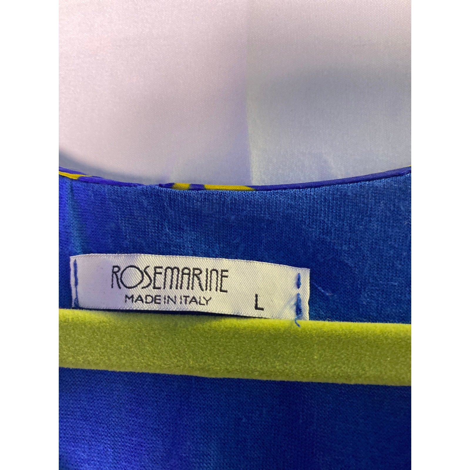 Rosemarine Blue Yellow Floral Silk Viscose Sleeveless Tie Waist Maxi Dress Large
