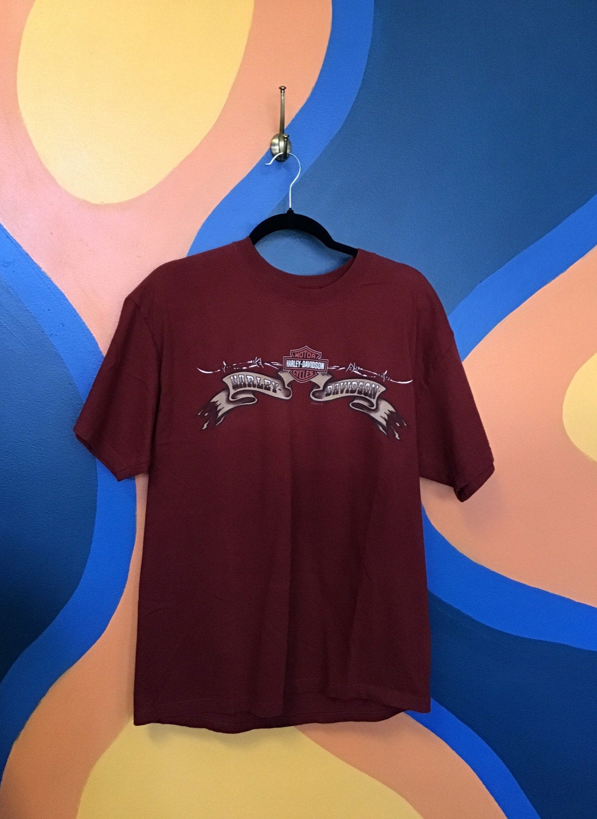 Harley Davidson Motorcycles Bald Eagle Marquette, MI Graphic Red Shirt Large