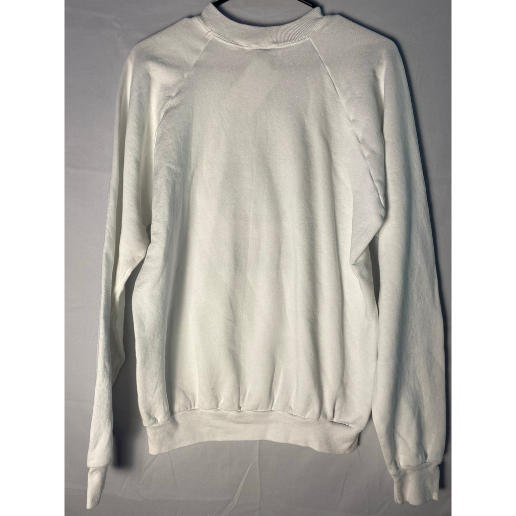 Screen Stars 24 Carrot Teacher Bunnies White Crewneck Sweater Women's Size XL