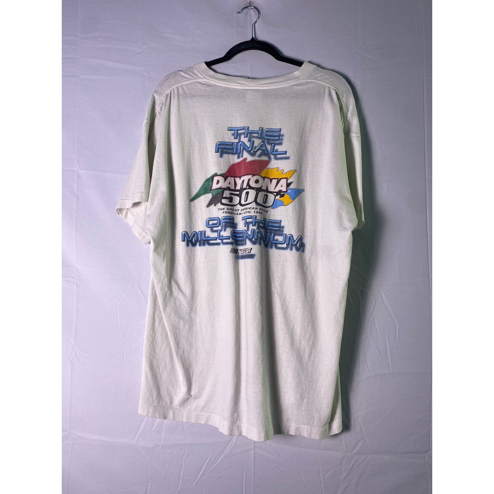 Delta The Final of the Millennium DAYTONA 500 NASCAR White Shirt Men's Size XL