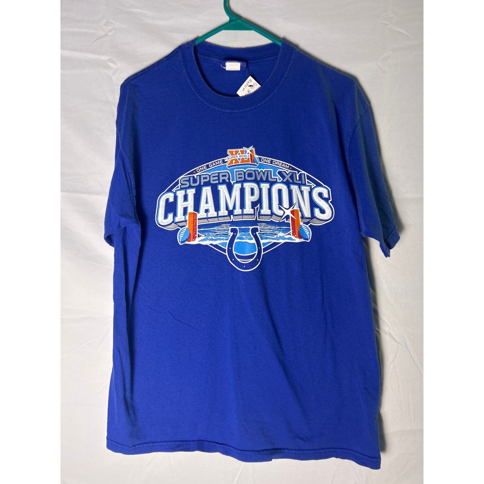 Vintage Reebok Indianapolis Colts Super Bowl XLI CHAMPIONS Blue Shirt Medium