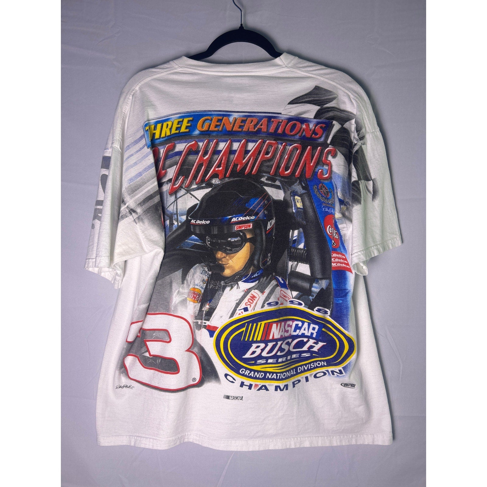 Vintage Chase Authentics Earnhardt #3 NASCAR BUSCH Series All Over Print Shirt L