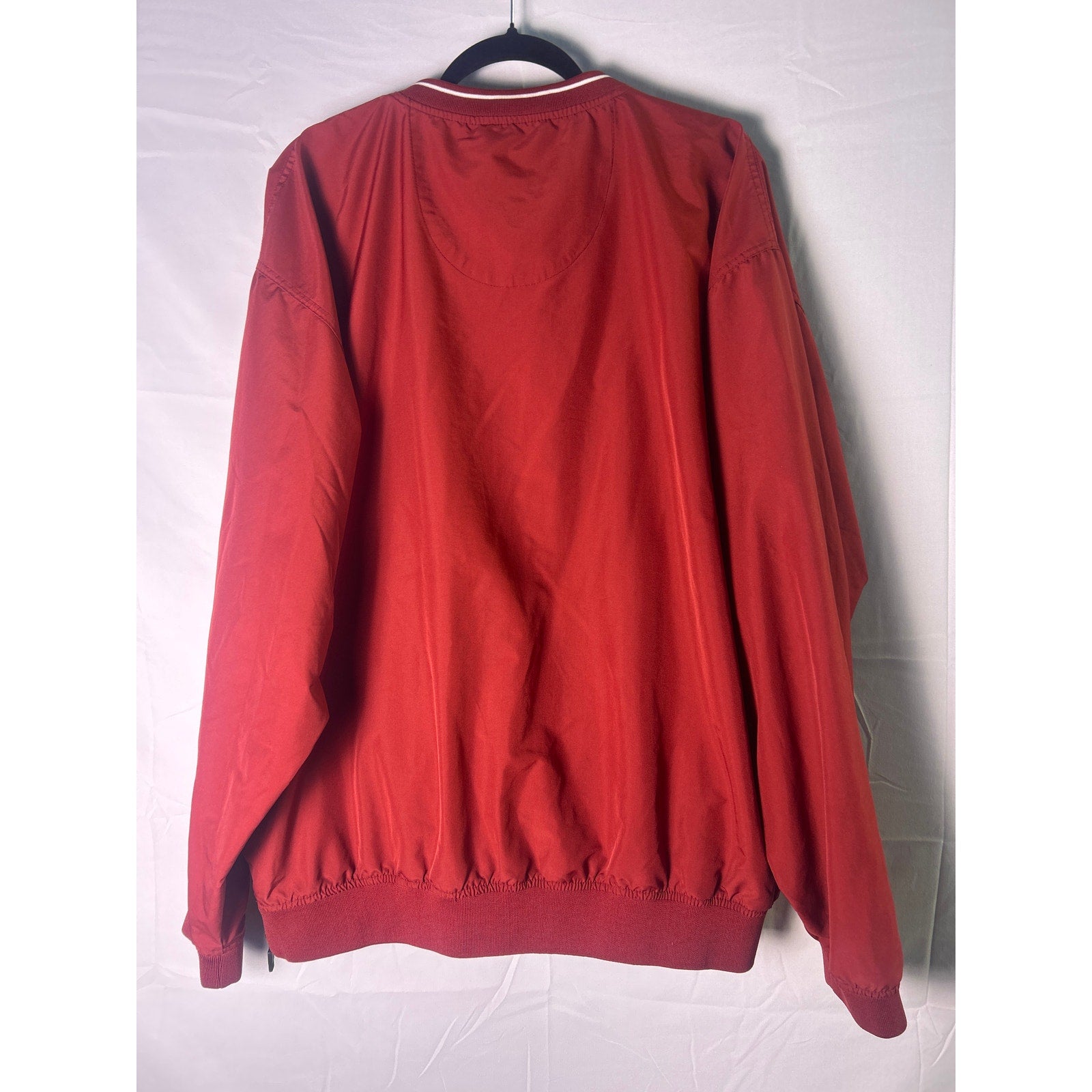 Y2K Nike Team INDIANA V-neck Red Pullover Windbreaker Jacket Side Zip Pocket XL