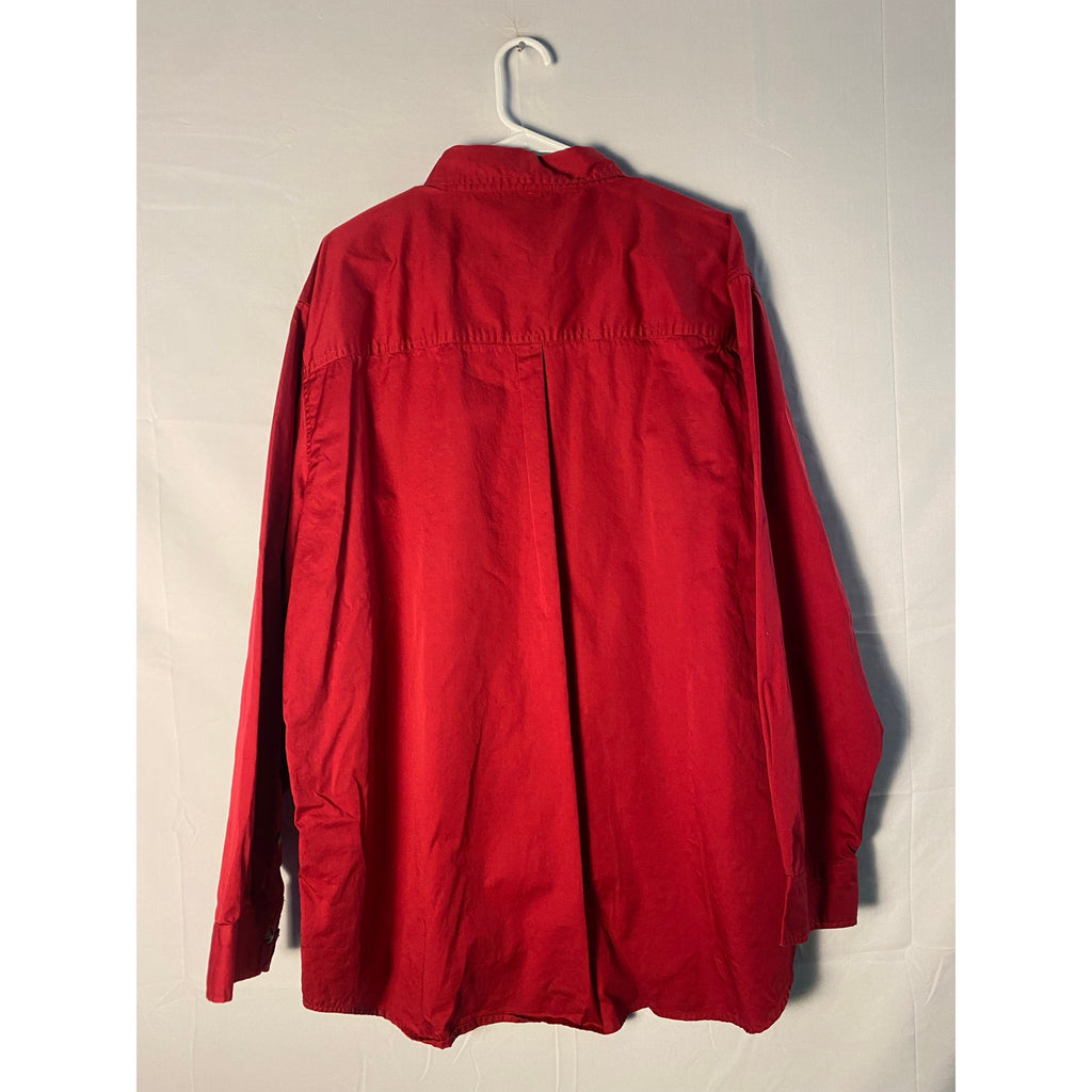 Most Wanted Red Button Down Long Sleeve Shirt INDIANA Hoosier Embroidered 2XL
