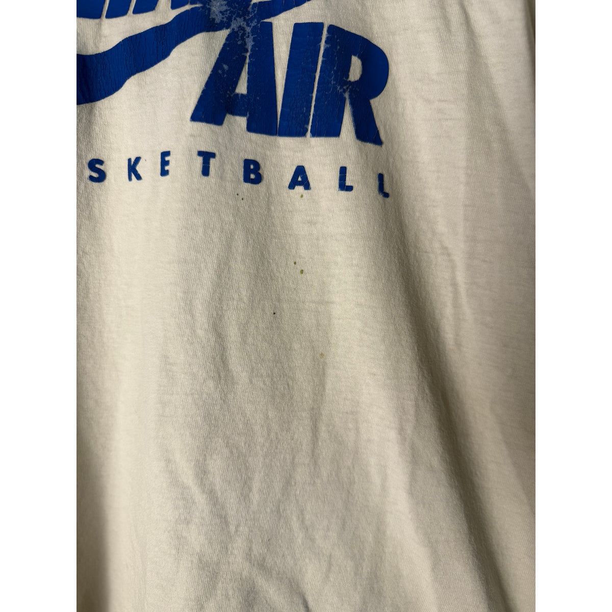 Nike Air Basketball Blue Graphic Print White T-shirt Crewneck Men's Size XXL