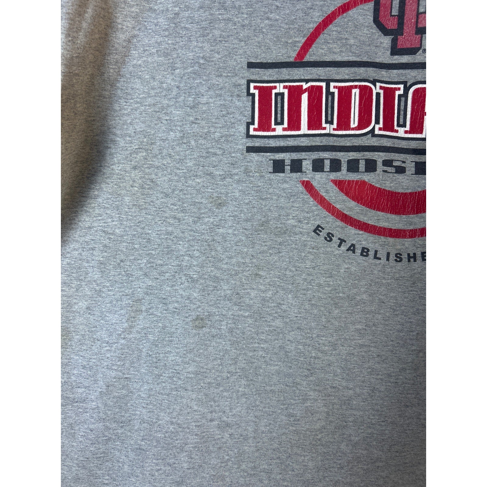 INDIANA Hoosiers Established 1820 Graphic Print Gray Shirt Men's Size Large