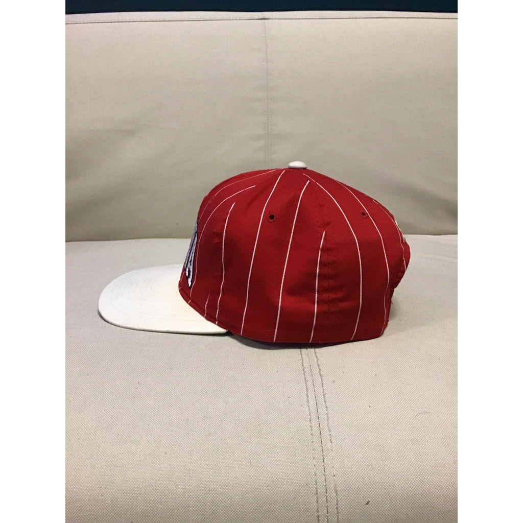 Starter IU Indiana Hoosiers University Hat Snap Back Pinstripe Red White