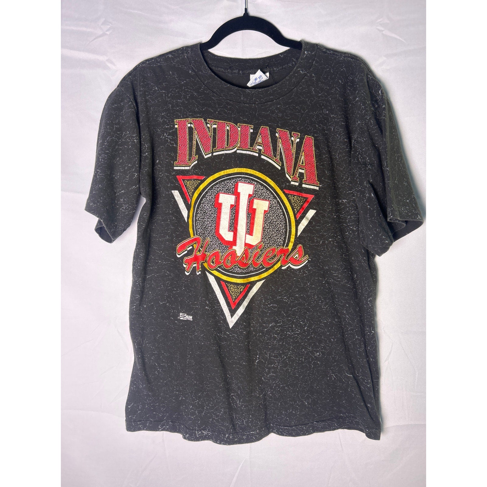 Vintage 90s Salem Sportswear INDIANA Hoosiers Black T-shirt Women's Size Large