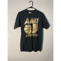 Vintage 99’ AAU STATE FINALS Basketball Black Gold Graphic Print Black Shirt Mens Medium
