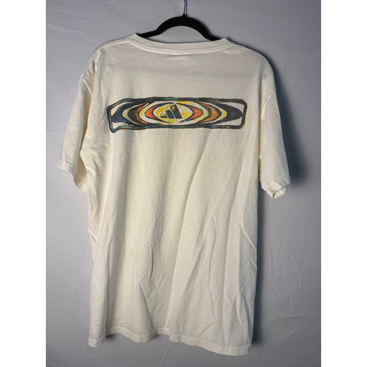 Vintage Adidas Big Logo Graphic Print White Crewneck T-shirt Men's Size Medium