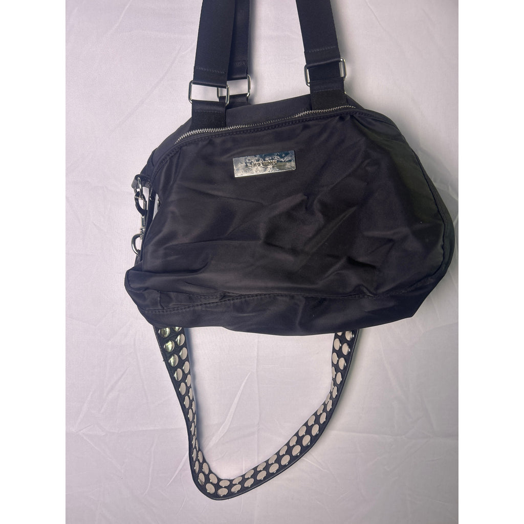Steve Madden Black Studded Strap Shoulder Bag Multi Pockets
