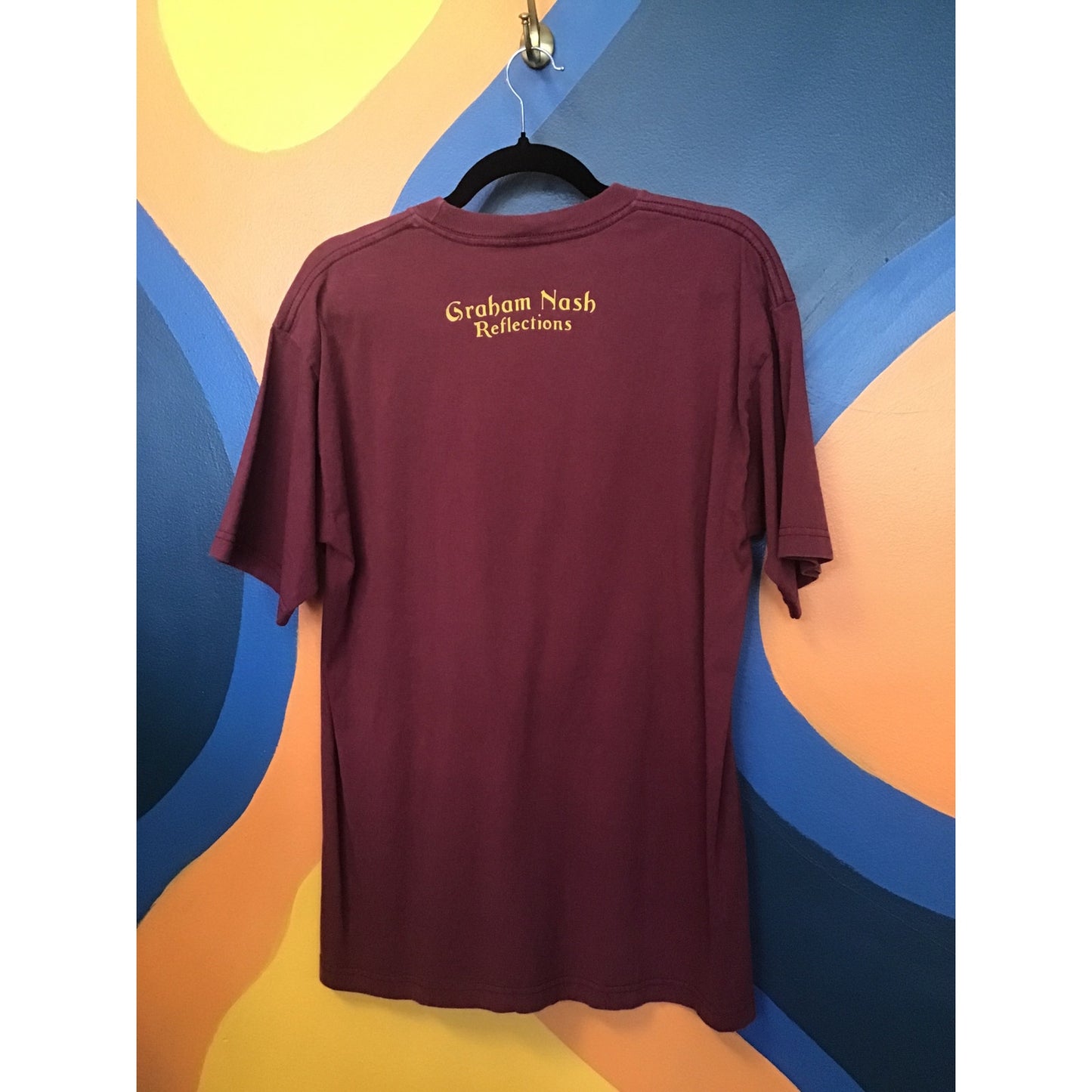 Bayside GRAHAM NASH Reflections T-shirt Red Crewneck Women's Size Large