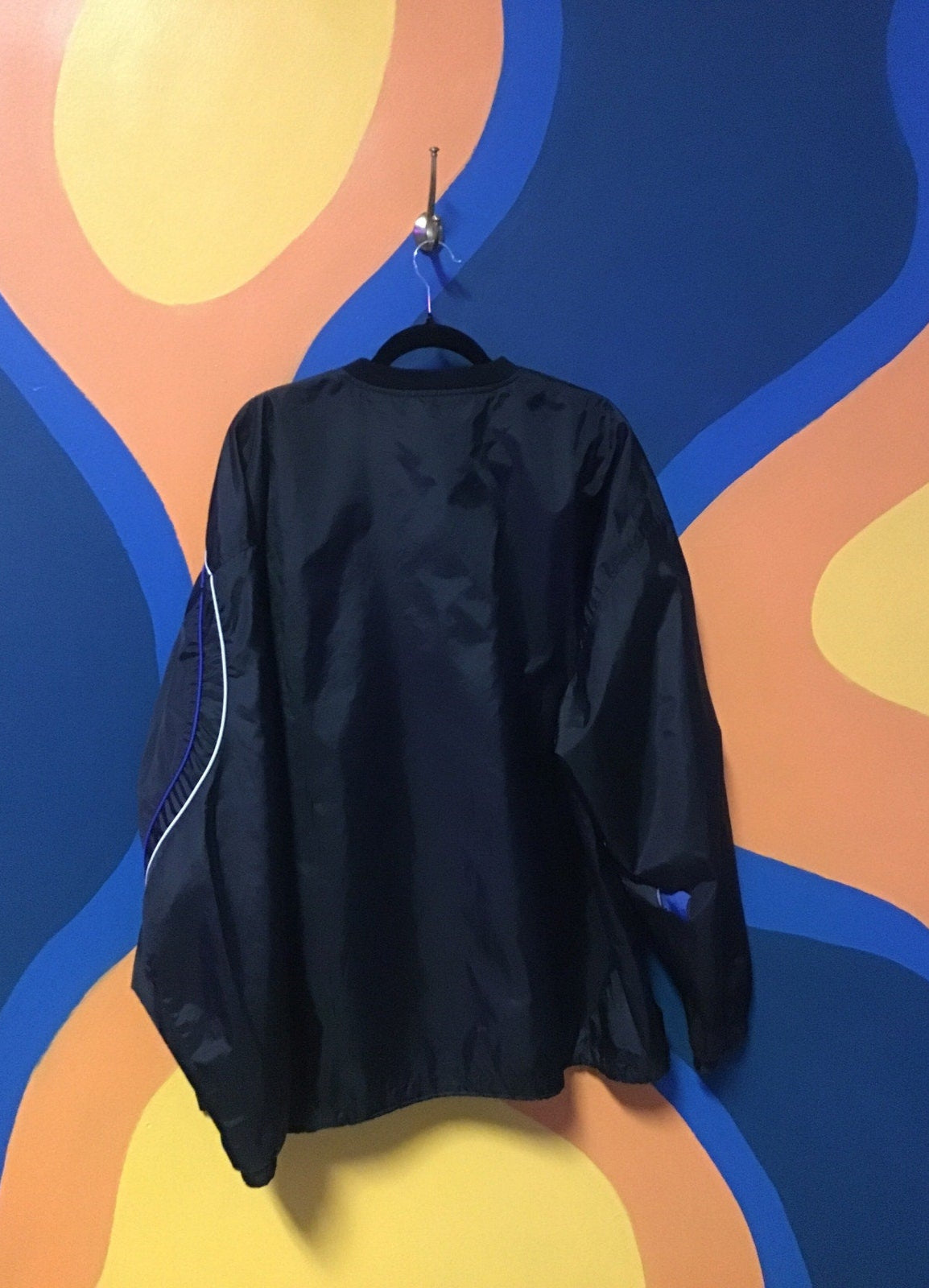 NFL Indianapolis Colts Black/Blue Embroidered Windbreaker Pullover Mens XL