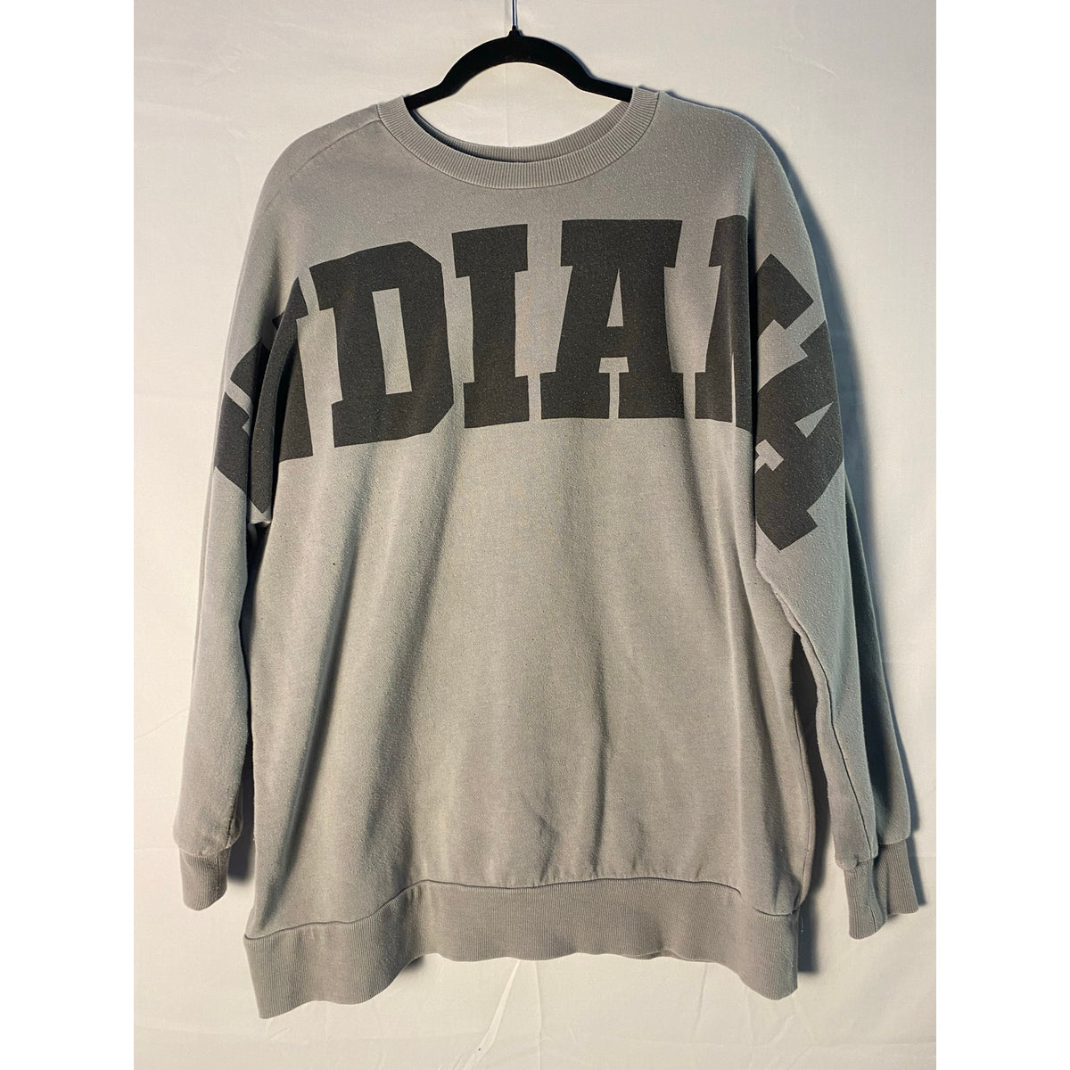 INDIANA Spellout Gray Crewneck Sweater Men's Size Small Pullover