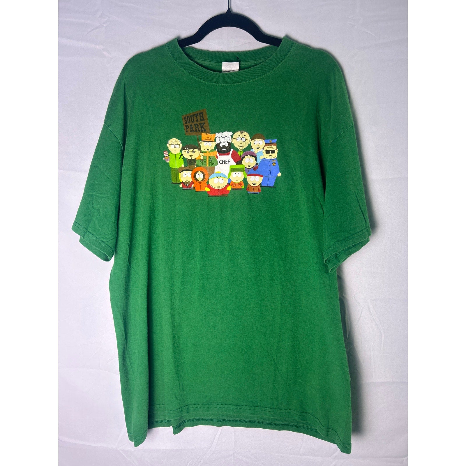 DELTA South Park Shirt TV Show Cartman Chef Stan Green Graphic Shirt Size XL