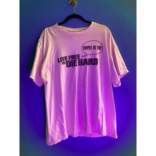 Fruit of the Loom LIVE FREE or DIE HARD Promo White Shirt Adult Size XL