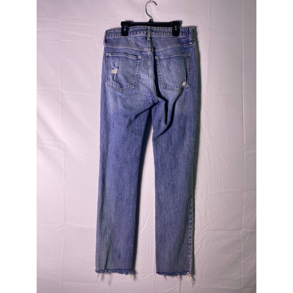 GAP Blue Denim Boyfriend Cut Distressed Jeans 5-Pockets Women's Size 6/28 Tall