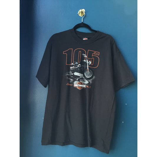 Harley Davidson 105 years Indywest H-D Plainfield, IN Black Shirt Men's Large
