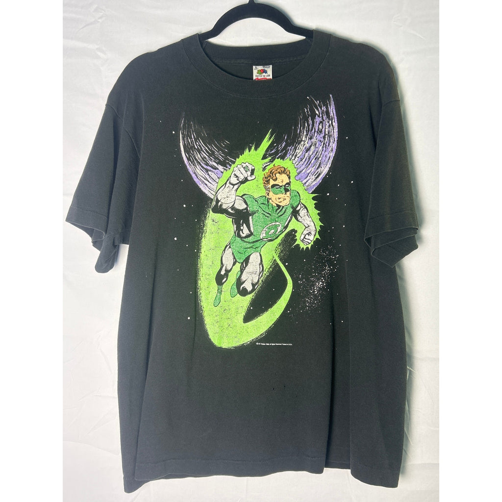 Rare Vintage 90’s Fruit of the Loom Green Lantern DC Comic Black Shirt Large