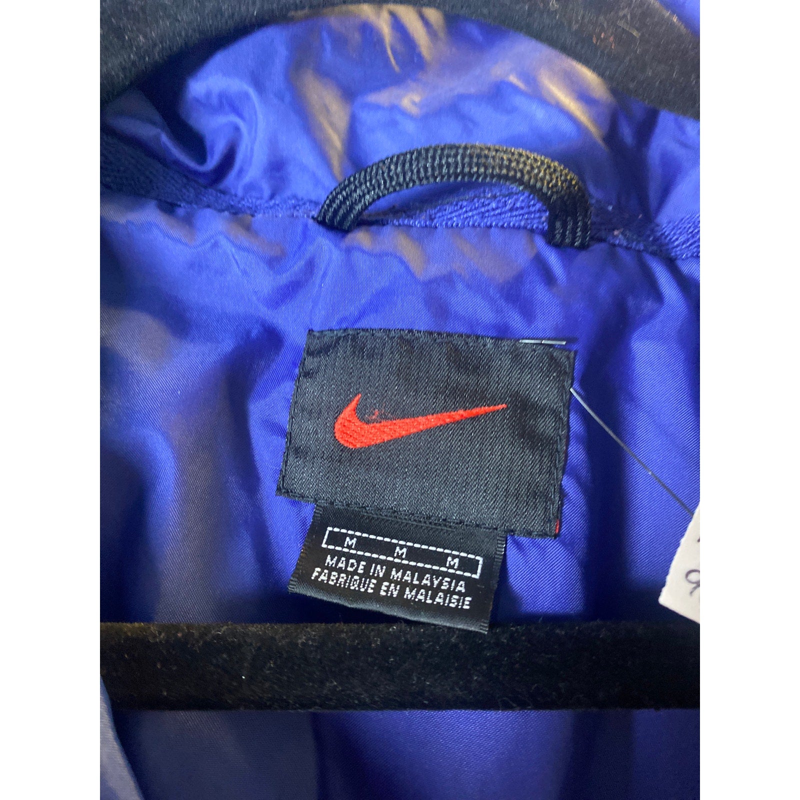Vintage 90s Nike Full Zip Windbreaker Jacket Blue Red White Pocket Men's Size M