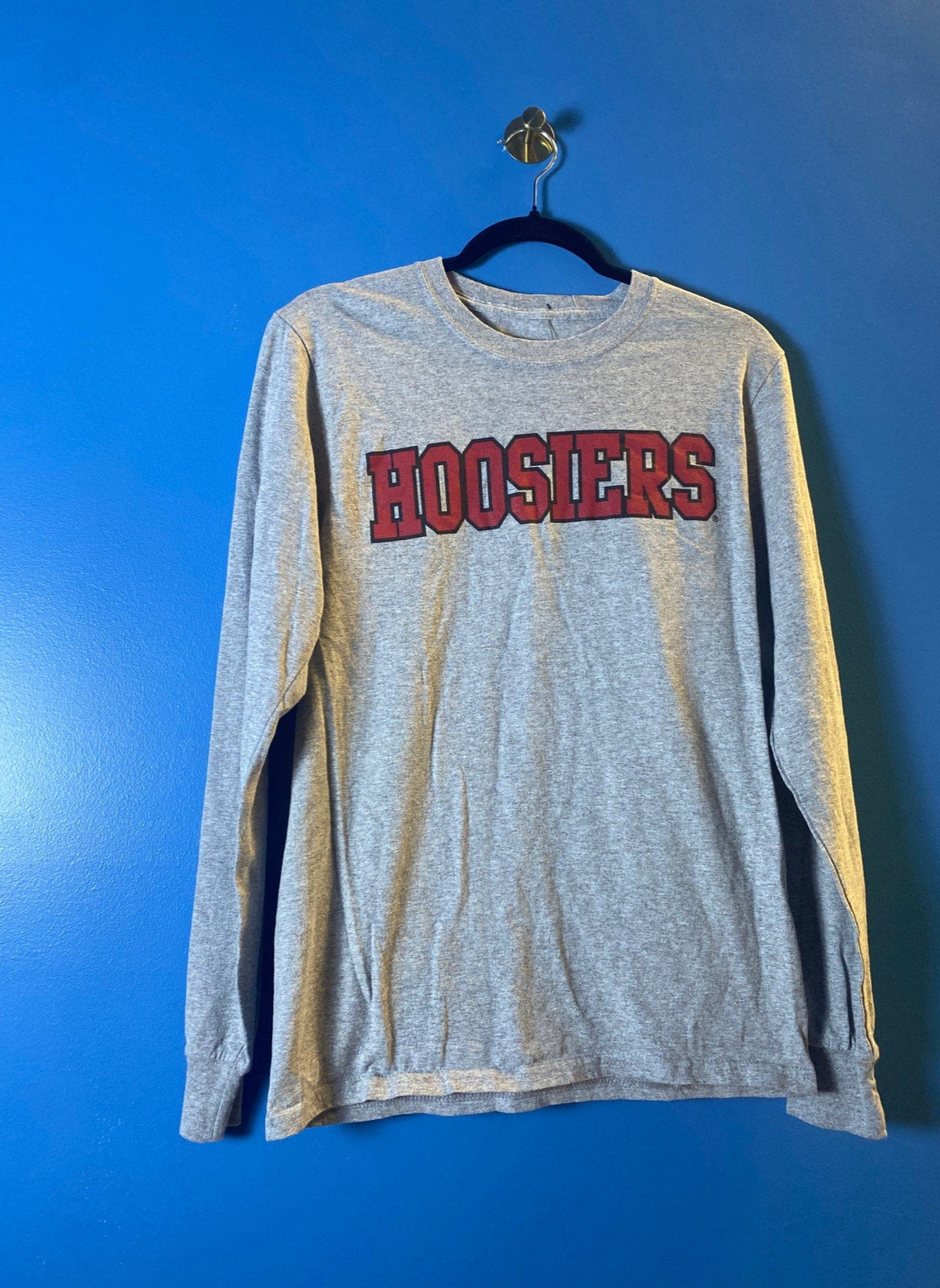 IU INDIANA HOOSIERS Gray Long Sleeve Shirt Men's Size Small
