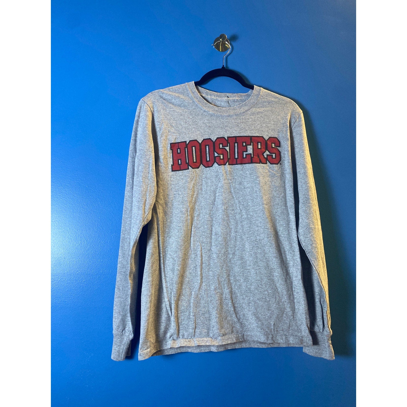 IU INDIANA HOOSIERS Gray Long Sleeve Shirt Men's Size Small