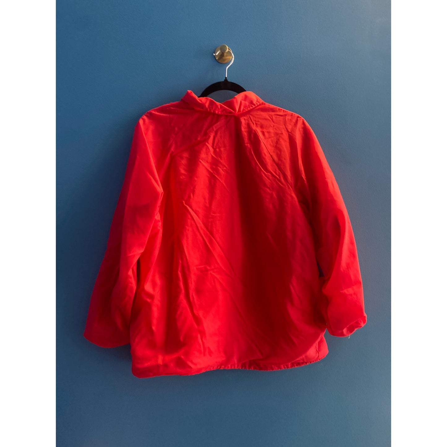 Vintage Sears Red Button Up Red Satin Bomber Jacket Men's Size XL