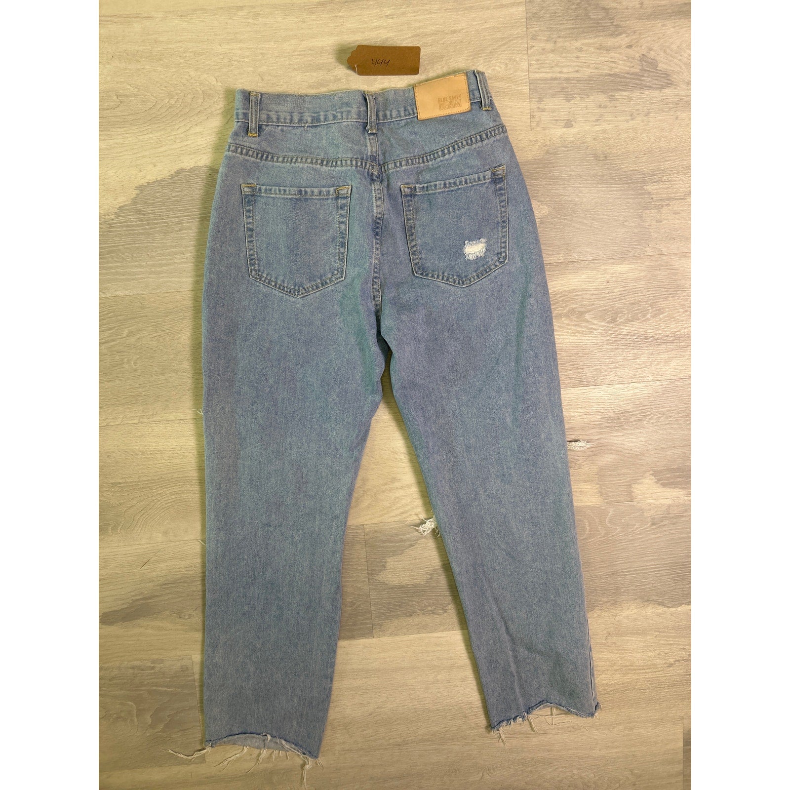 Blue Savvy Denim Straight Leg Ripped Distressed Light Wash Jeans Women's Size 28