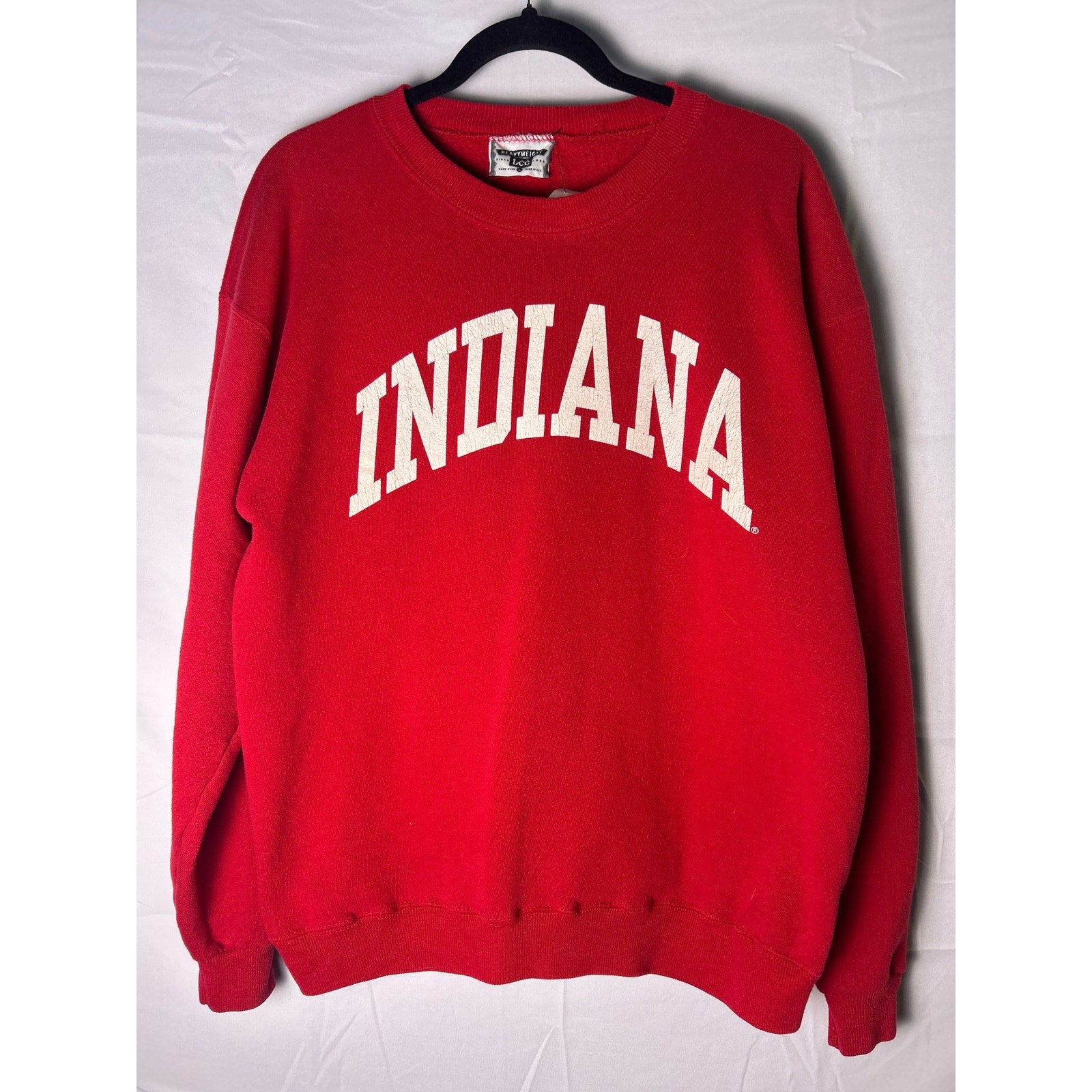Lee Heavyweight INDIANA Print Red Crewneck Pullover Sweatshirt Women's Large