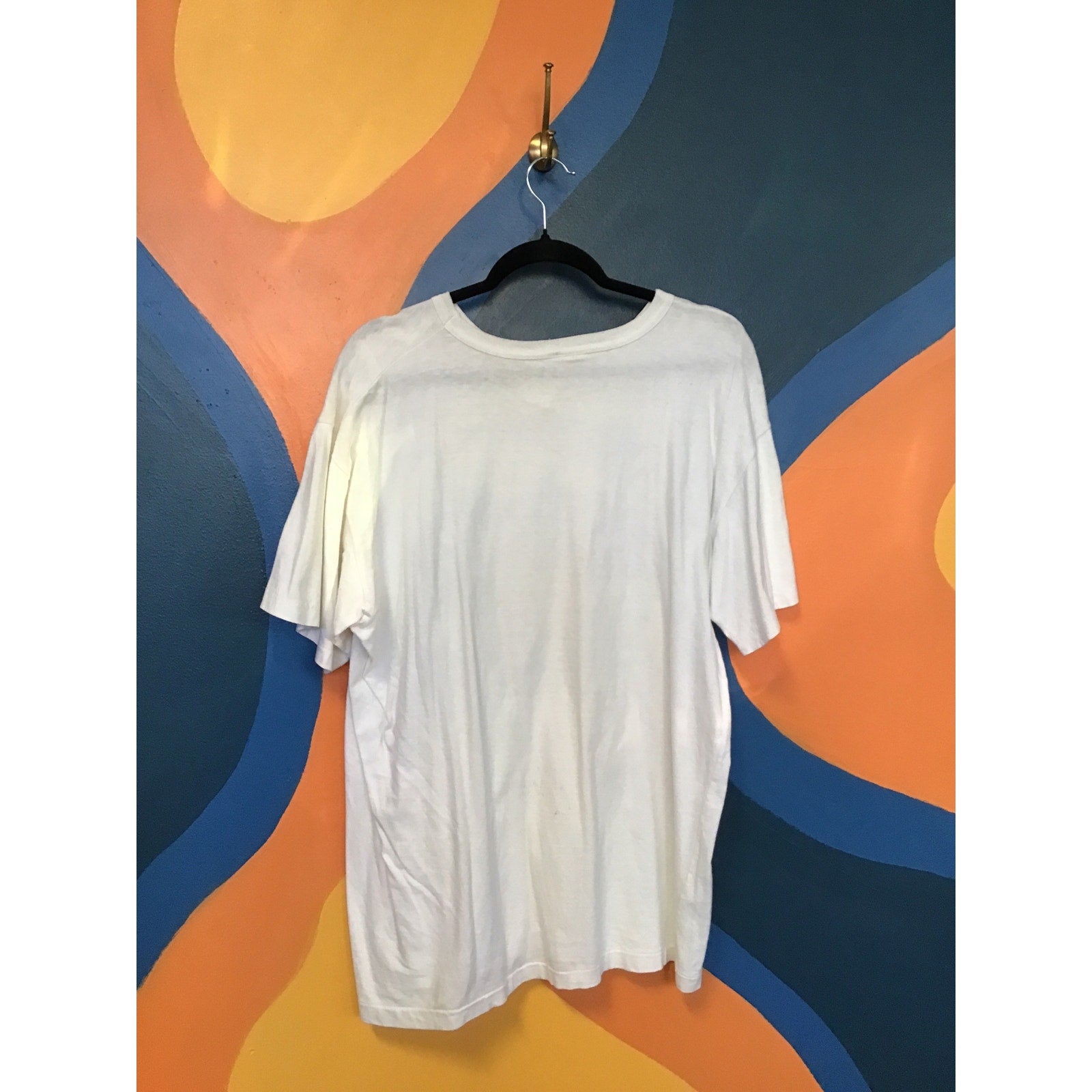 1988 Superman No. 19 Graphic Print Short Sleeve White Shirt Men's Size XL