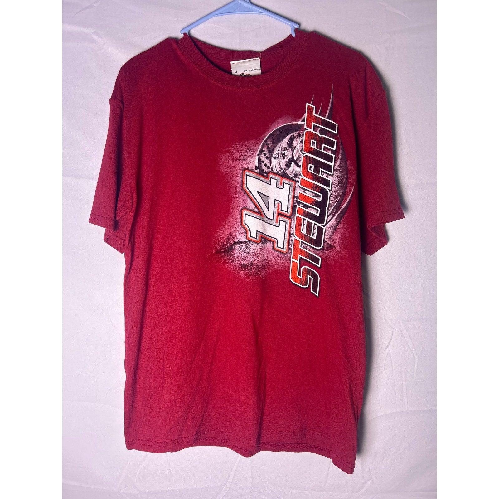 Winner's Circle #14 TONY STEWART Graphic Print Red Tee Shirt Men's Size Medium