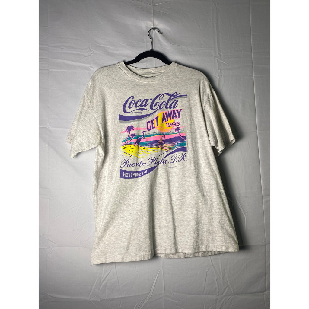 Vintage 90s Hanes Coca-Cola Get Away Puerto Plata Dominican Republic Shirt Large
