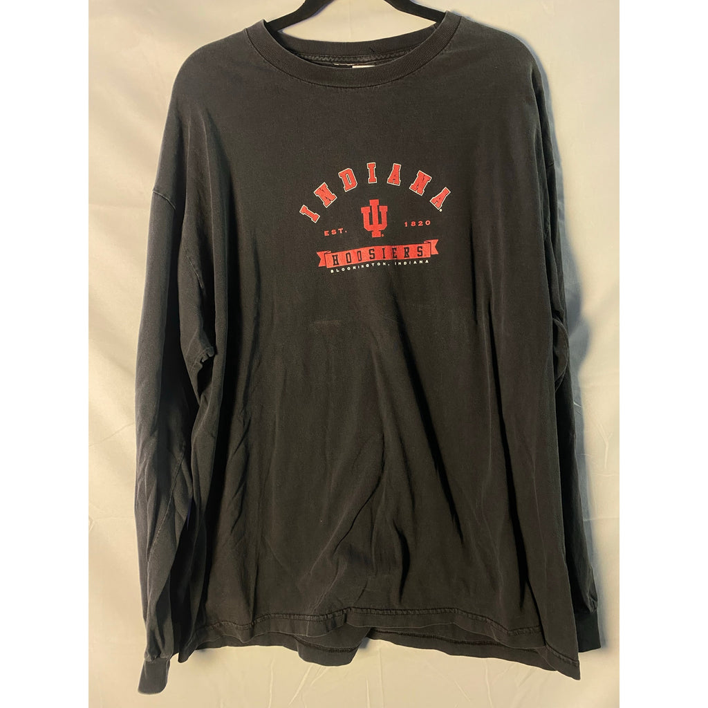 Gildan IU Indiana Bloomington Black Long Sleeve Shirt Crewneck Unisex Size XL
