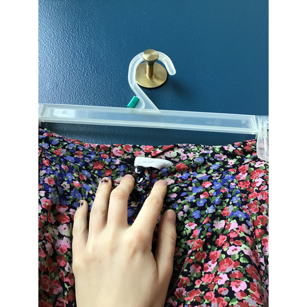 Urban Outfitters Floral Print Flare Button Front Mini Skirt Multicolor Women's M