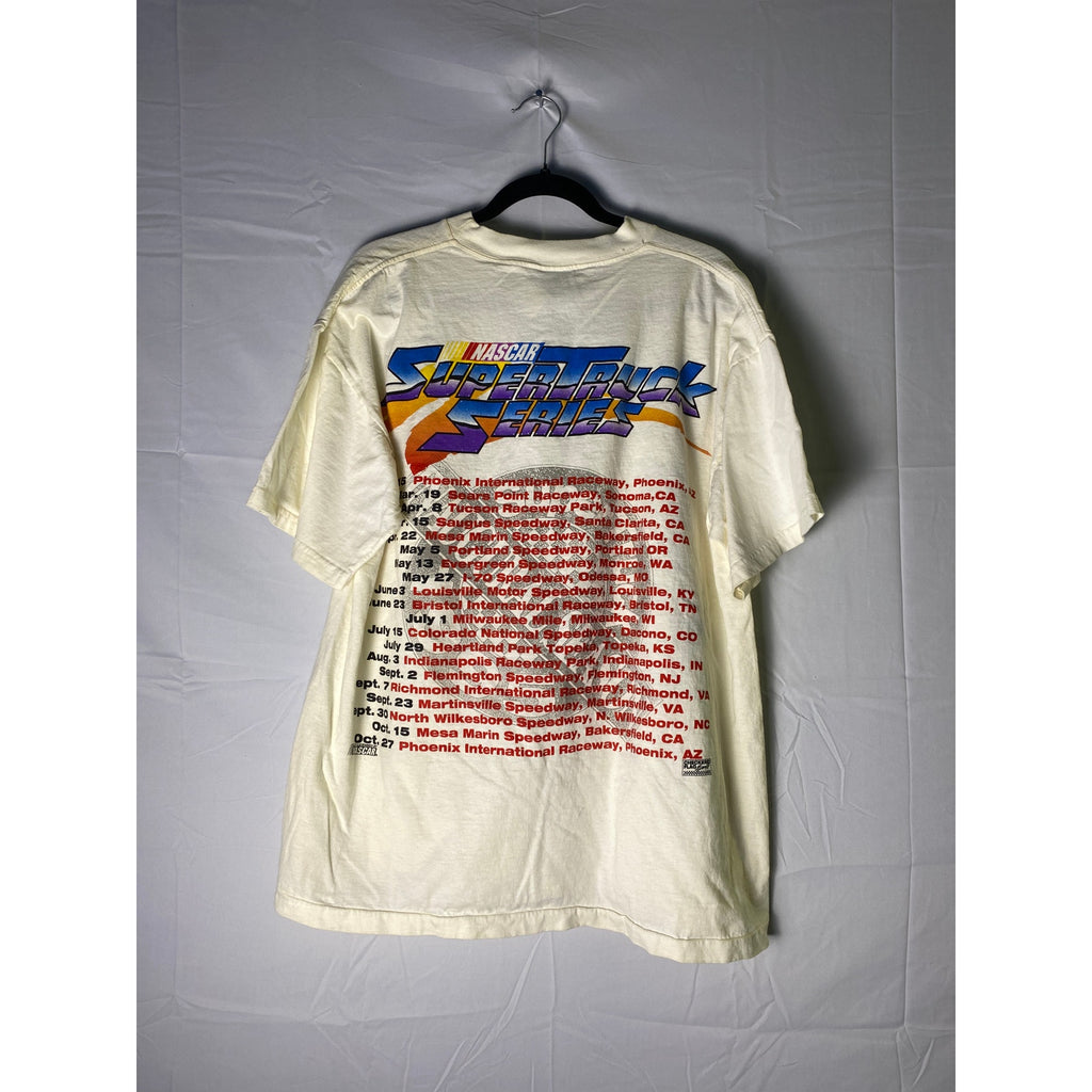 Tultex NASCAR Super Truck Series #95 Print White Shirt Men's Size XL