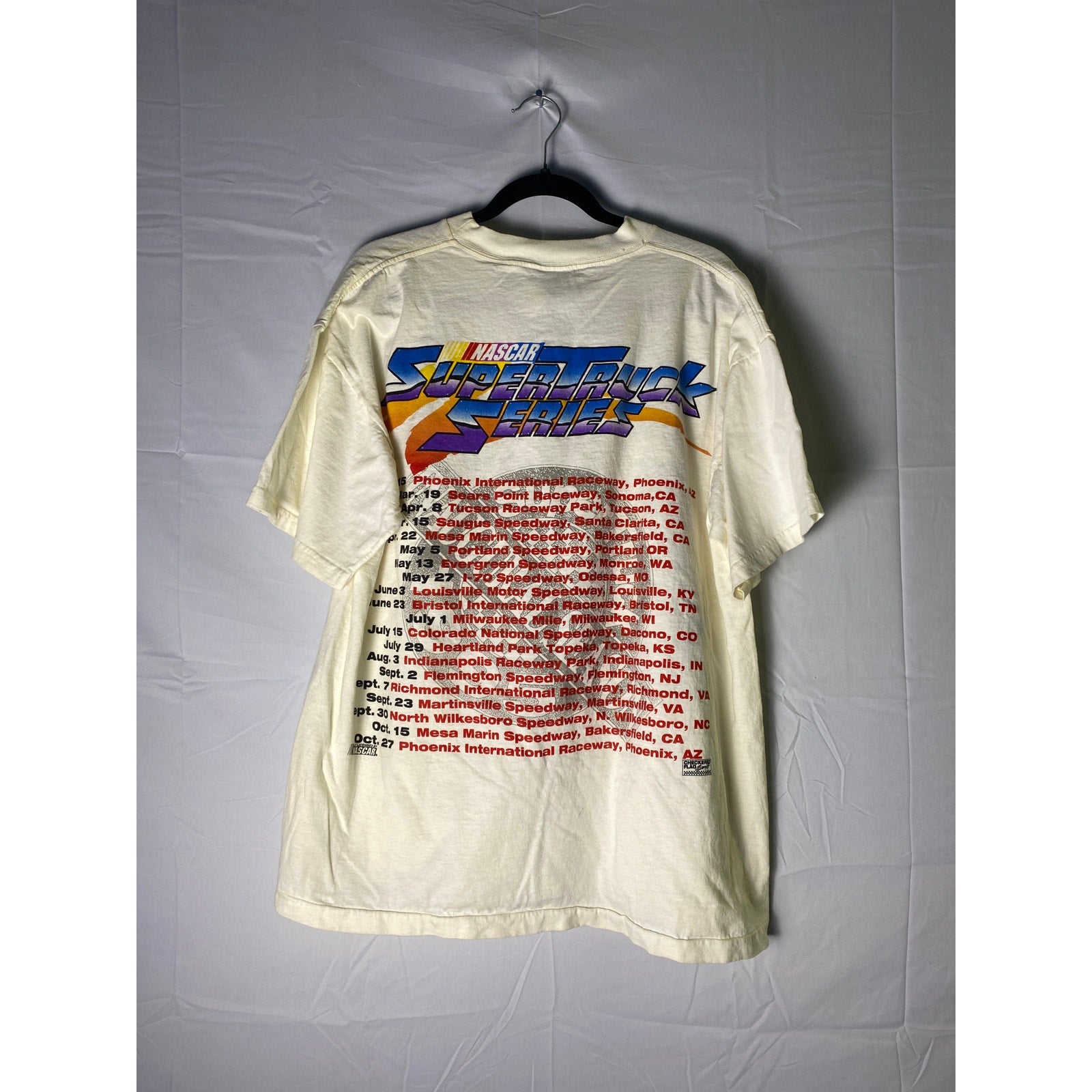 Tultex NASCAR Super Truck Series #95 Print White Shirt Men's Size XL