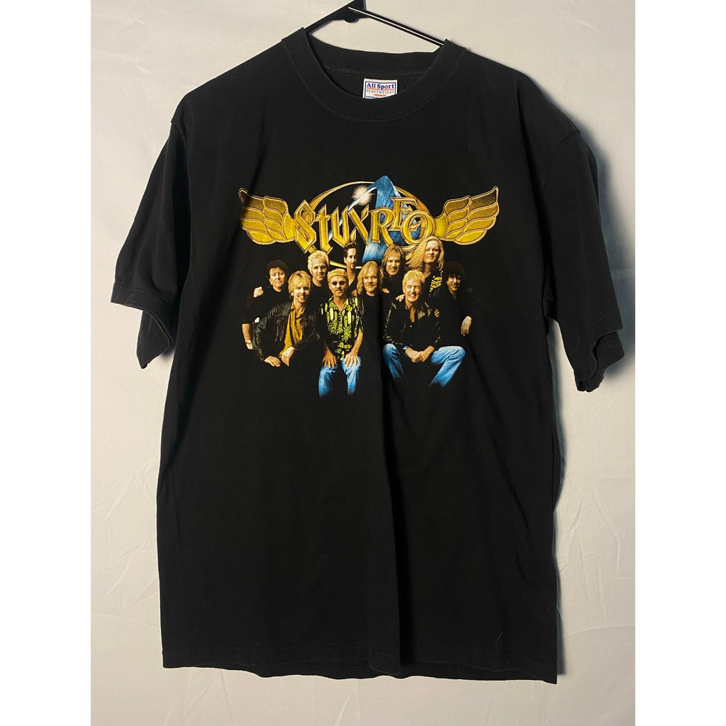 Vintage All Sport Styx REO Speedwagon Concert Tour 2002 Black Shirt Men's Large
