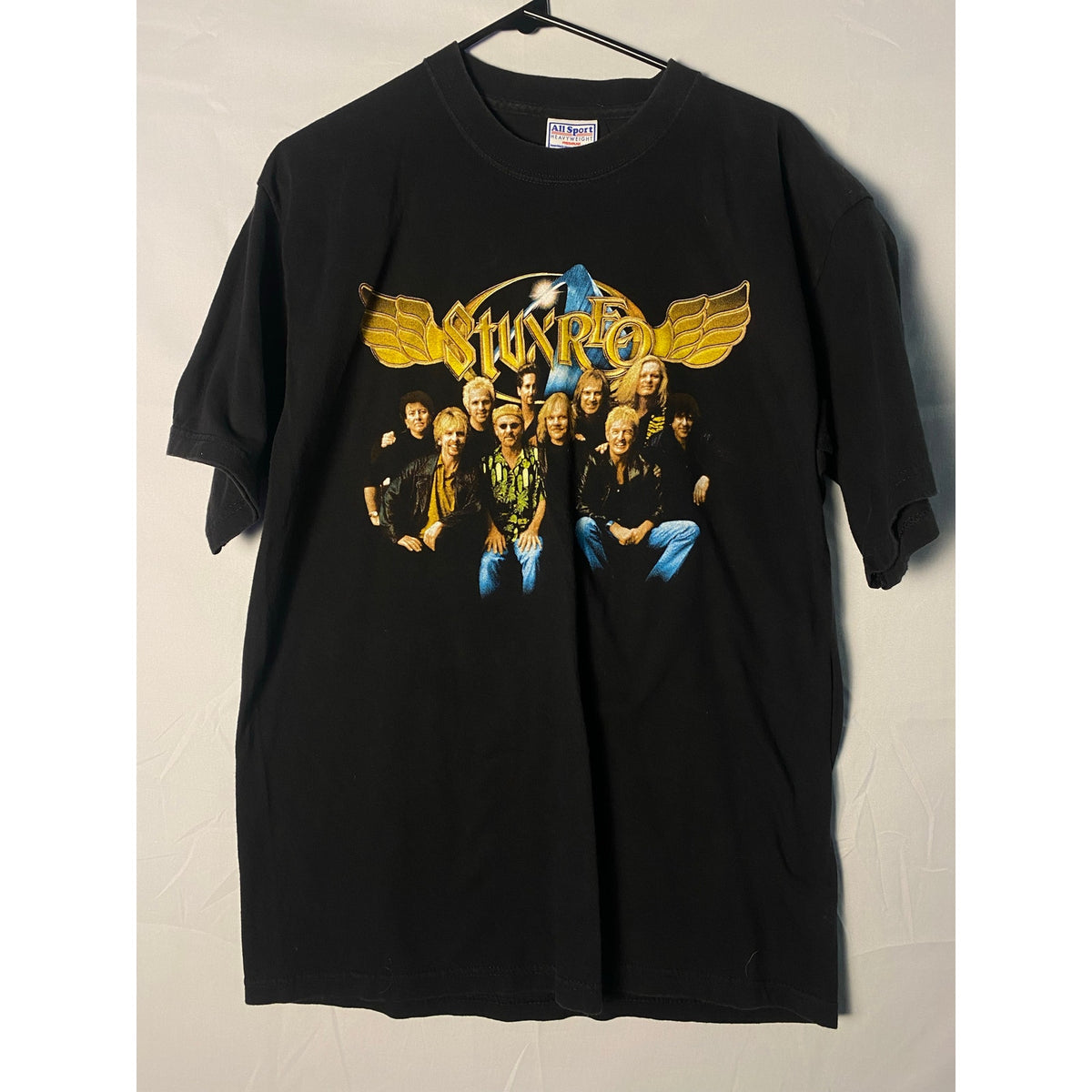 Vintage All Sport Styx REO Speedwagon Concert Tour 2002 Black Shirt Men's Large