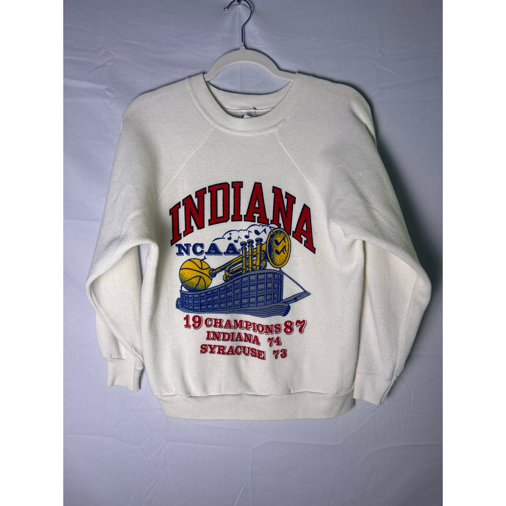 Champion NCAA INDIANA 1987 Champions White Crewneck Sweatshirt Women's Medium