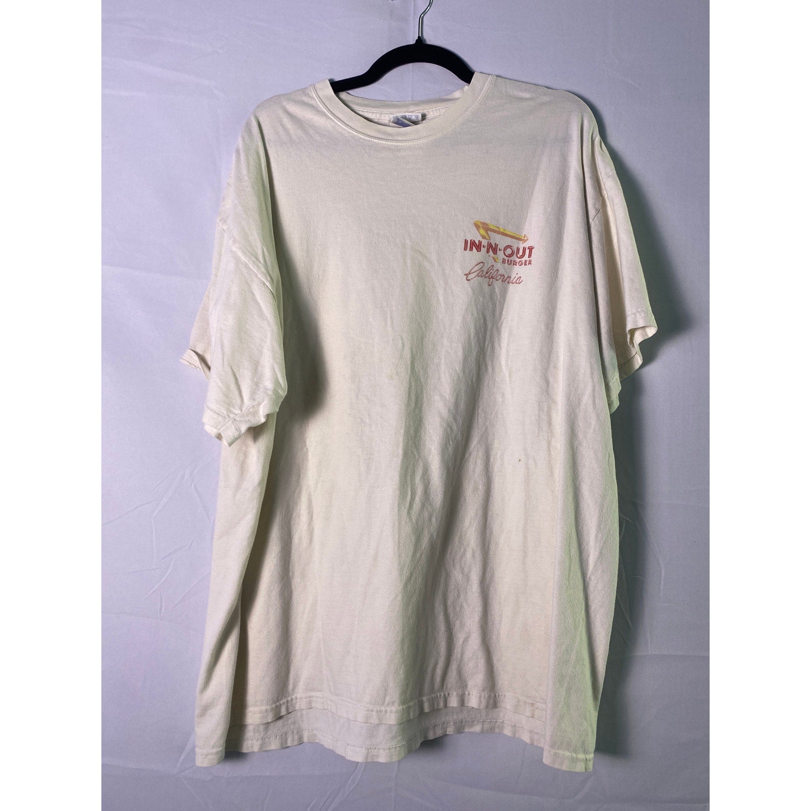 Hanes In-N-Out Burger Mustang Palm Tree California White Shirt Adult Size 2XL