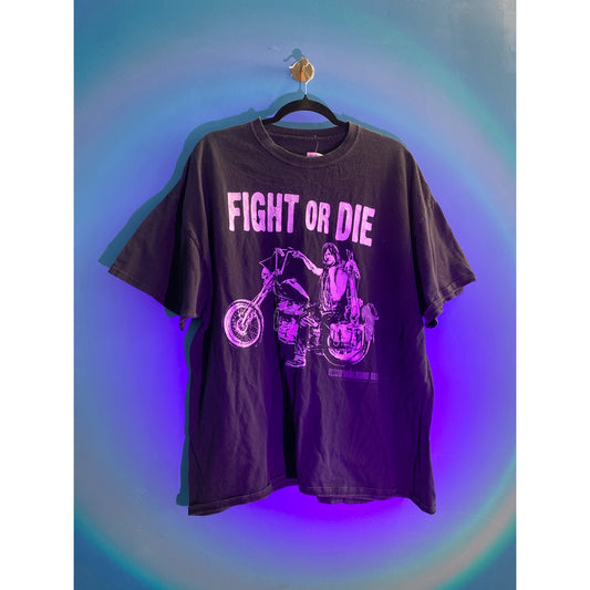 Walking Dead Shirt Darrell Fight or Die Graphic Short Sleeve Crew Neck Mens 2XL