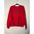 Lee Red Embellished Full Zip Crewneck Jacket Front Zip Pocket Womens Size Large&nbsp;
